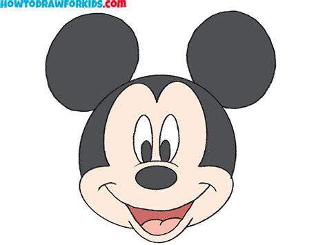 How To Draw Mickey Mouse Face Easy Drawing Tutorial For Kids