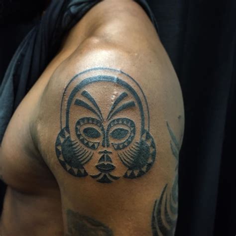 African Warrior Mask Tattoos