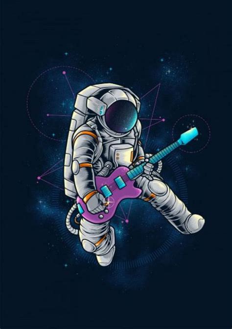Spaceman Guitar In 2020 Astronaut Art Space Drawings Space Artwork