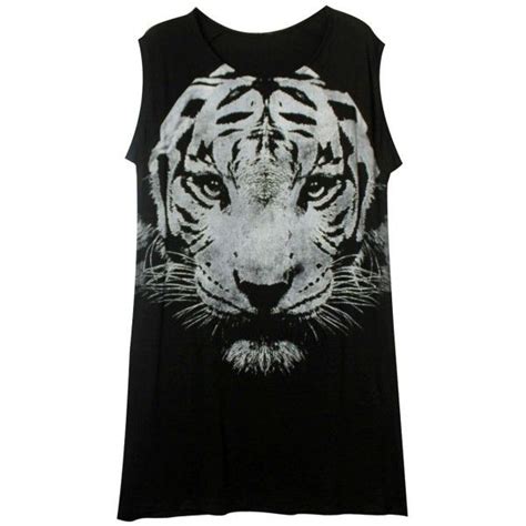 Abaday Tiger Print Round Neck Sleeveless Slim T Shirt Tiger Print