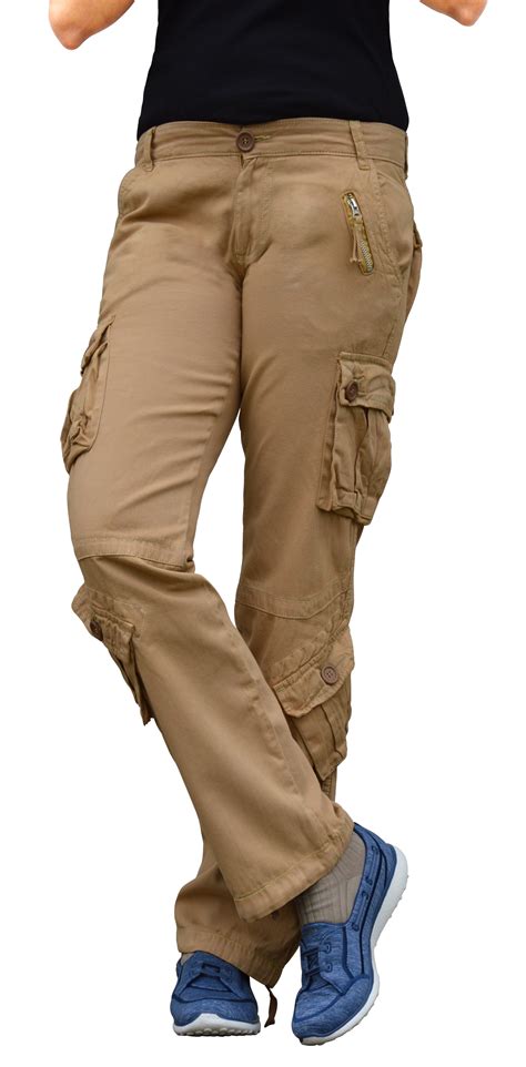 Skylinewears Womens Casual Cargo Pants Utility Military Pants Trousers