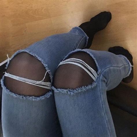Pin On Pantyhose Under Jeans