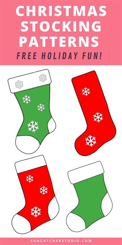 Christmas Stocking Patterns Free Printables Print All 3 Pattern Pieces