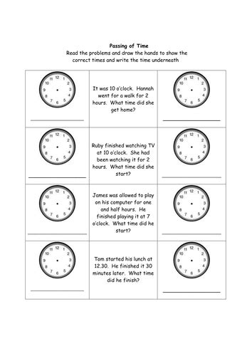 Time Problem Solving Teaching Resources