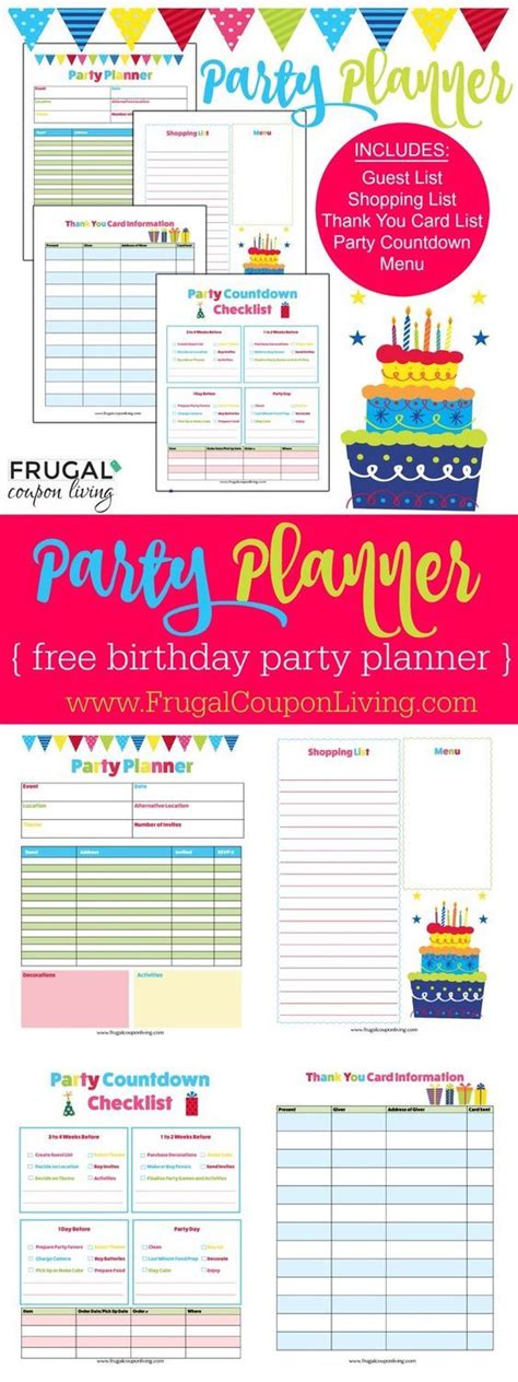 Kids' party planners have a lot to offer under their sleeve in terms of party planning. FREE Birthday Party Planner | Party planning printable ...