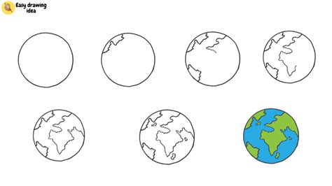 How To Draw The Earth Step By Step For Kids In 2022 Drawings Draw Earth
