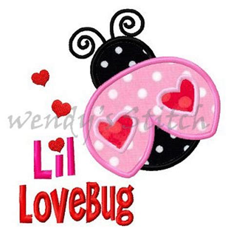 Lil Lovebug Ladybug Applique Valentine Heart Machine Etsy