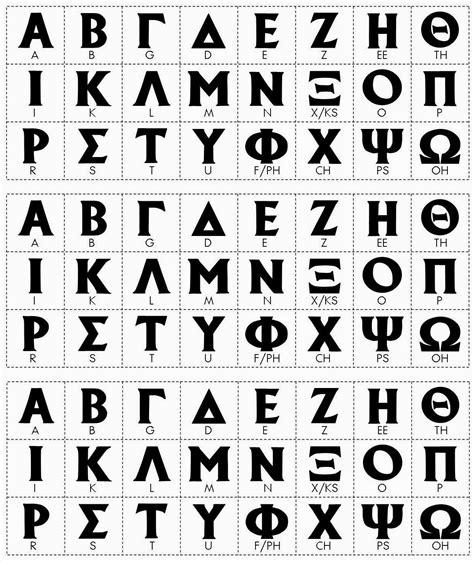 Printable Greek Alphabet Printable World Holiday