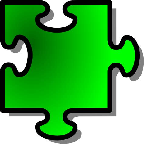 Green Jigsaw Piece clip art (115542) Free SVG Download / 4 Vector
