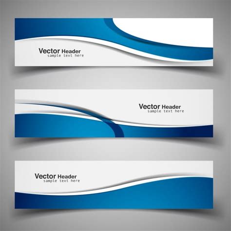 Blue Modern Headers Vector Free Download