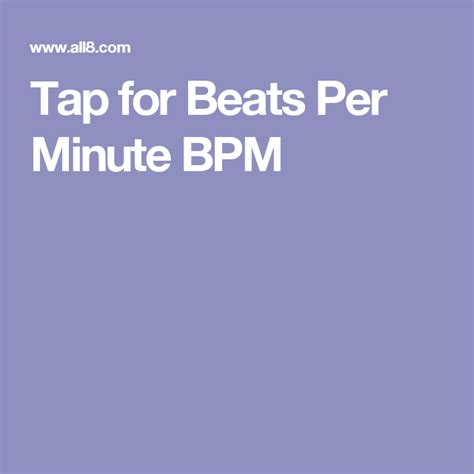Tap For Beats Per Minute Bpm Beats Tap