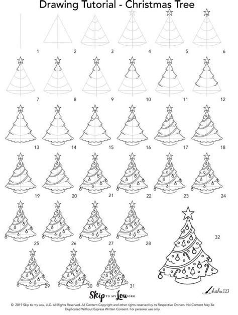These are pretty easy to draw if you know how to do it. How to Draw a Christmas Tree | Skip To My Lou