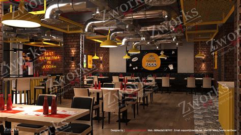 Fast Food Restaurant Interior Design 3d Model Zworks 3d Models