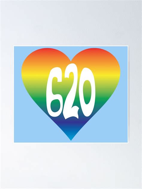 Hand Drawn Kansas Pride Rainbow Heart 620 Area Code Poster For Sale