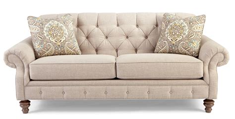 Traditional Button Tufted Sofa With Wide Flared Arms By Craftmaster