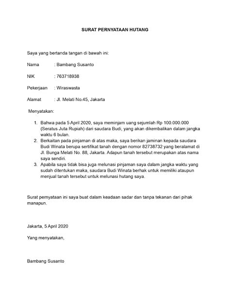 Guarantee Letter Contoh Surat Jaminan Pembayaran Contoh Surat Jaminan