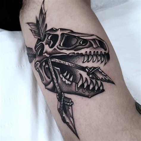 Dino Skull With Arrows Tattoo Best Tattoo Ideas Gallery