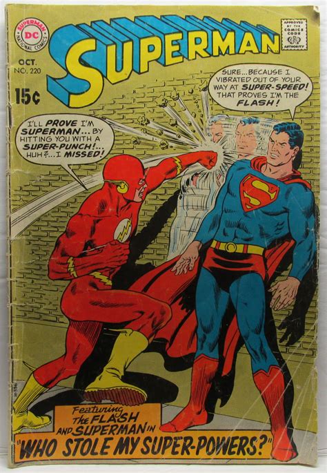 Superman No 220 Oct 1969 Flash Rose City Books Dc Comics