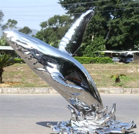 Whale Sculpture Decor Art Metal Sculpture
