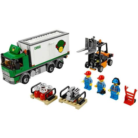 Lego City Cargo Truck With 3 Minifigures Forklift And Handtruck