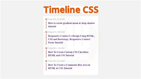 How To Create Timeline Using Html And Css Vertical Timeline Design