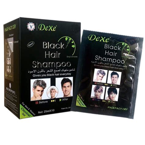 10 pcs dexe black hair shampoo instant hair dye for men women black color simple