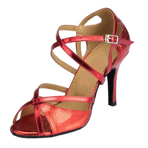 Elisha Dance Shoes Customizable Heel Slotted Strap Open Toe Ballroom Salsa Latin Party Dance
