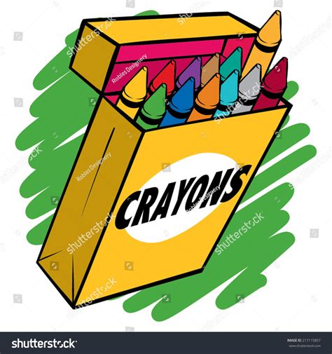 Illustration Box Crayons Normal Colors Stock Vector Royalty Free