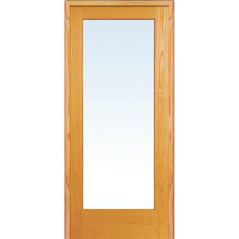 Mmi Door 32 In X 80 In Left Handed Unfinished Pine Wood Clear Glass