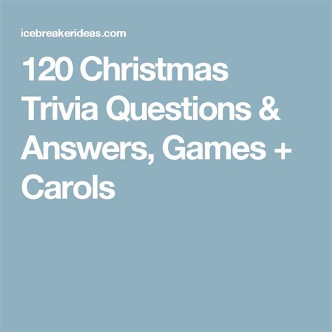 Ask questions and get answers from people sharing their experience with risk. 120 Christmas Trivia Questions & Answers, Games + Carols ...