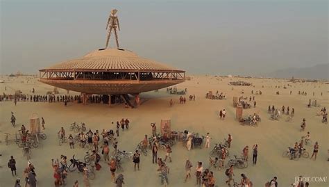 Drones Eye View Of Burning Man 2013 Moss And Fog