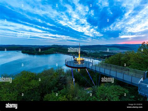 Observation Deck Above The Biggesee A Reservoir Near Attendorn In The