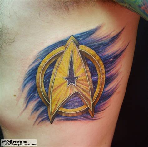 Set in the 24th century, the series follows the adventures of the starfleet and maquis crew of the starship uss voyager after they were stranded in the delta. Star Trek Tattoo - 25 sci-fi tattoos from Star Wars, Star Trek and more ... - The star trek mojo ...