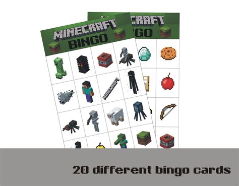 Printable Minecraft Bingo Game Printable Crafts Free Printables Bingo
