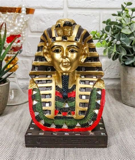 Ancient Egyptian Mask Of King Tut Bust Statue 6h Pharaoh Tutankhamun