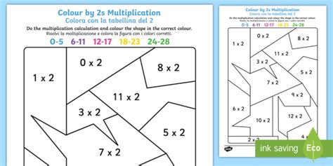 Colour By 2s Multiplication Worksheet Worksheet Englishitalian