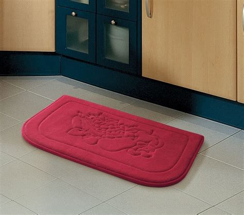 The most common red kitchen mat material is wool. Red Fruit Memory Foam Anti Fatigue Kitchen Floor Mat Rug ...