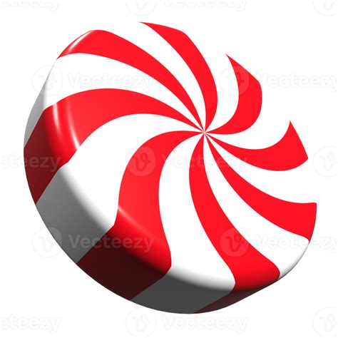 3d Swirl Peppermint Candy Striped Sugar Candy Winter Holiday Dessert New Years Event 3d