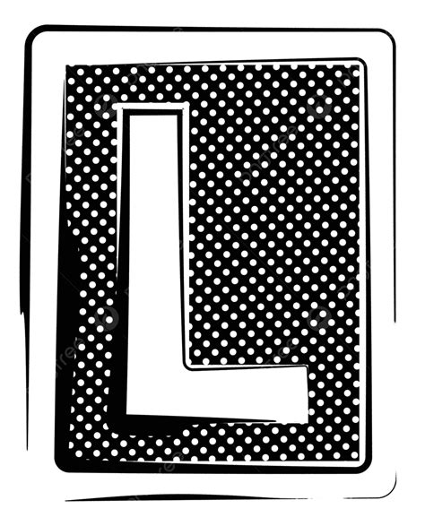 Polka Dot Font Letter L Grunge Typography Typographic Vector Grunge