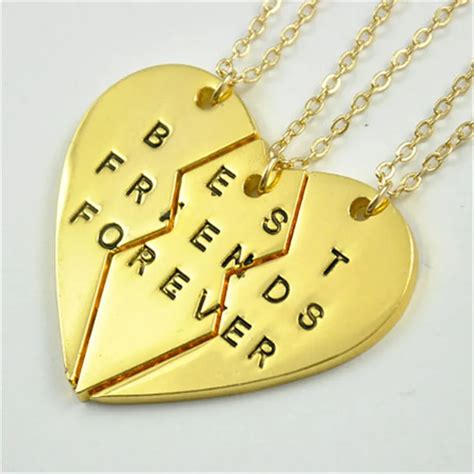 Bff Necklace Zinc Alloy Three Sisters Necklace Set Best Friends Forever