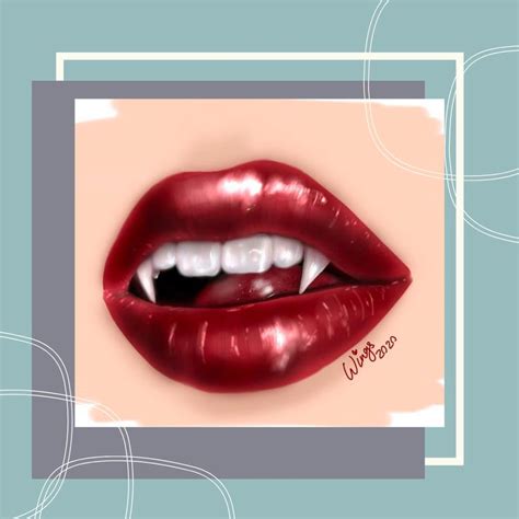 Vampire Lips Digital Art Practices By Me Itswings98