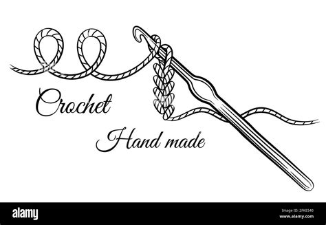 Crochet Knitting Crocheting Hook With Yarn Thread Accessory For Hand Made Knit Hobby Making