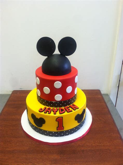 Mickey Mouse 1st Birthday Cake Invitation Design Blog