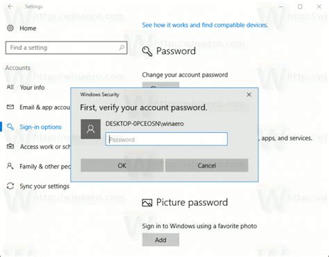 Reset Pin For A User Account In Windows 10