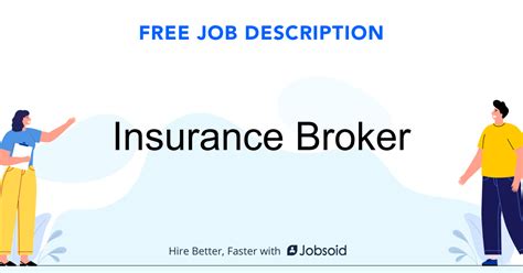 Insurance brokers are responsible for identifying and organising suitable insurance cover for commercial organisations and private clients. Insurance Broker Job Description - Jobsoid