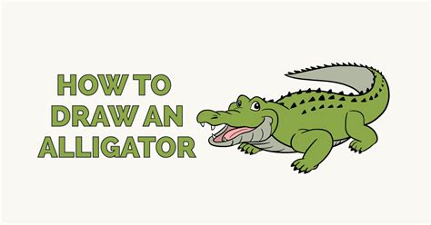 Drawing of paints and pencil. How to Draw an Alligator - Really Easy Drawing Tutorial
