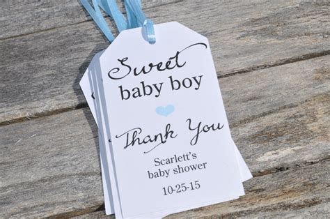 Your best friend just shared the exciting news that she is pregnant so you know what that means: Boy Baby Shower Favor Tags Sweet Baby Boy Baby Shower