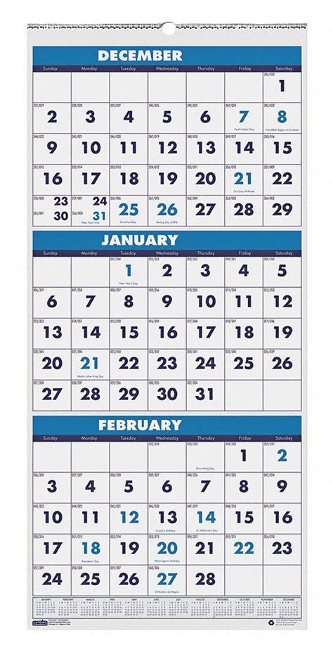 House Of Doolittle Three Month Format Wall Calendar Format Three