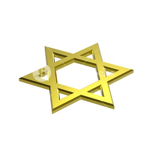 Gold Judaism Religious Symbol Star Of David Isolated On White