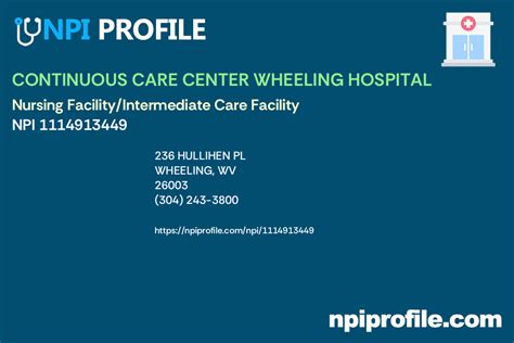 Continuous Care Center Wheeling Hospital Npi 1114913449 Nursing